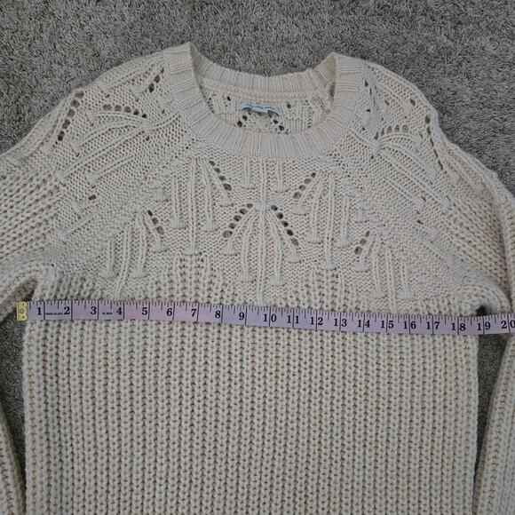 Women's Cream Knit Sweater Dress M Chucky Cozy Soft Minimalist Winter Layering - Picture 7 of 11